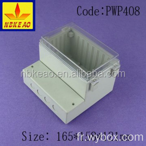 Boîtier en plastique IP65 avec couvercle transparent boîtier électronique extérieur boîtier étanche en plastique PWP408 avec 165X158X121mm